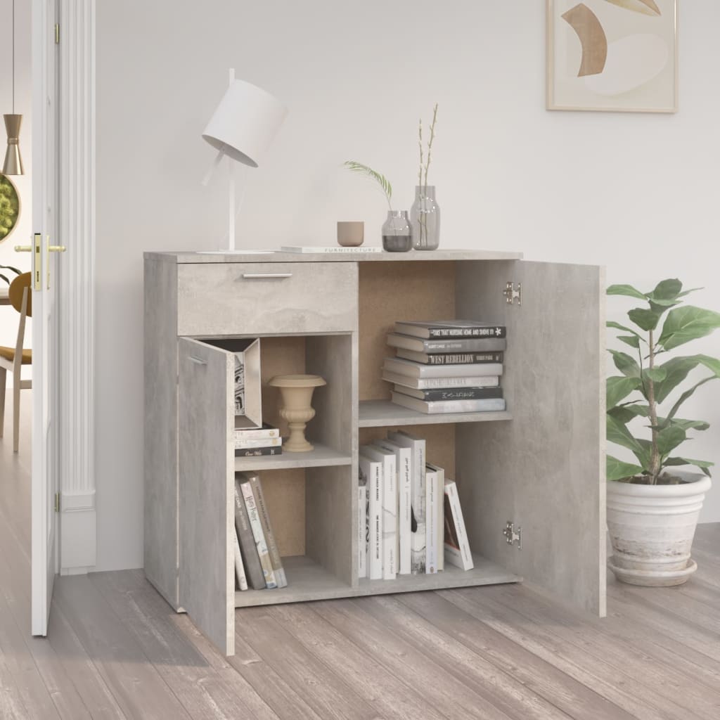 Sideboard, concrete gray, 80x36x75cm, particle board