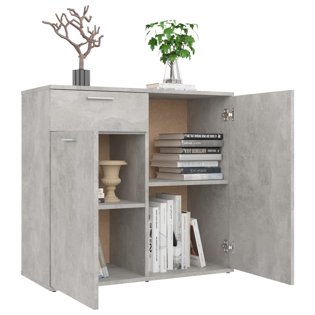 Sideboard, concrete gray, 80x36x75cm, particle board