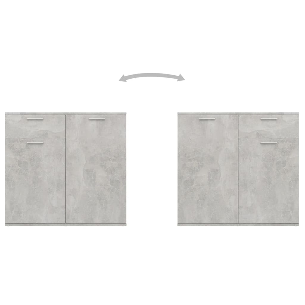 Sideboard, concrete gray, 80x36x75cm, particle board