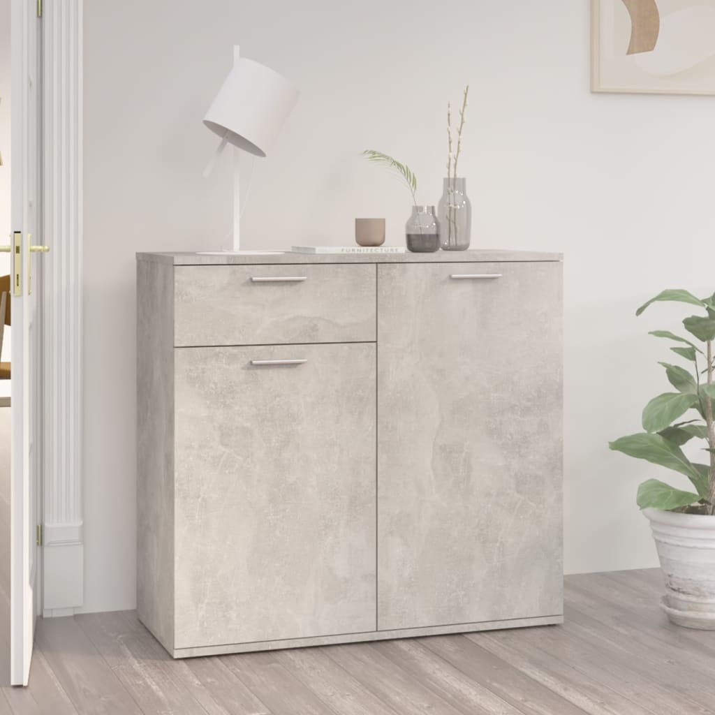 Sideboard, concrete gray, 80x36x75cm, particle board