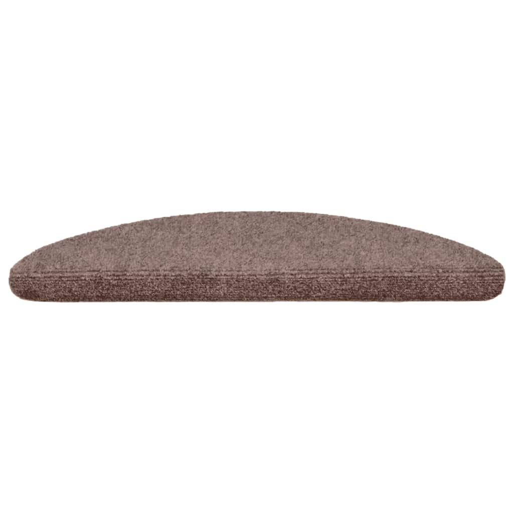 Laiptų kilimėliai, lipnūs, 5 vnt., 56x17x3 cm, šviesiai rudos spalvos, pusapvaliai