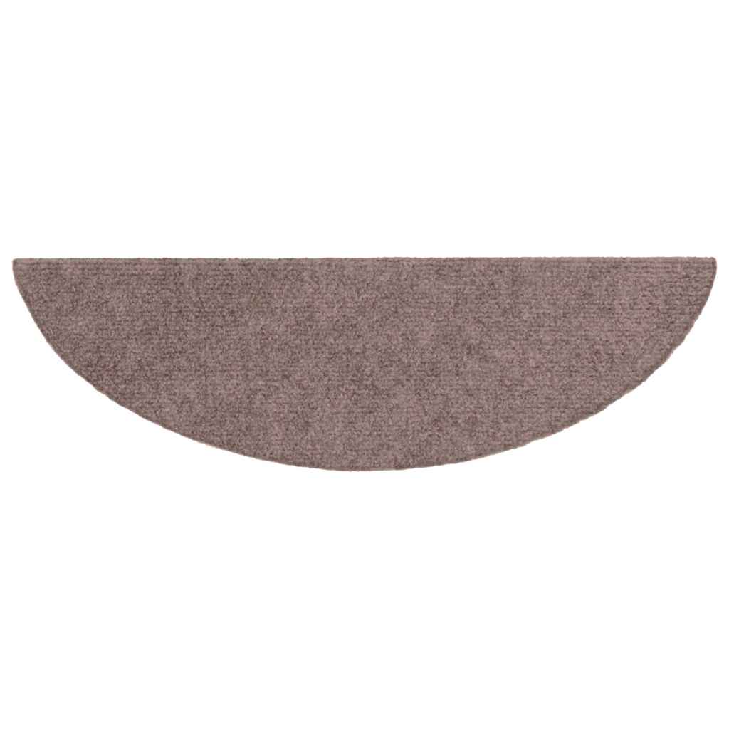 Laiptų kilimėliai, lipnūs, 10 vnt., 56x17x3 cm, šviesiai rudos spalvos, pusapvaliai