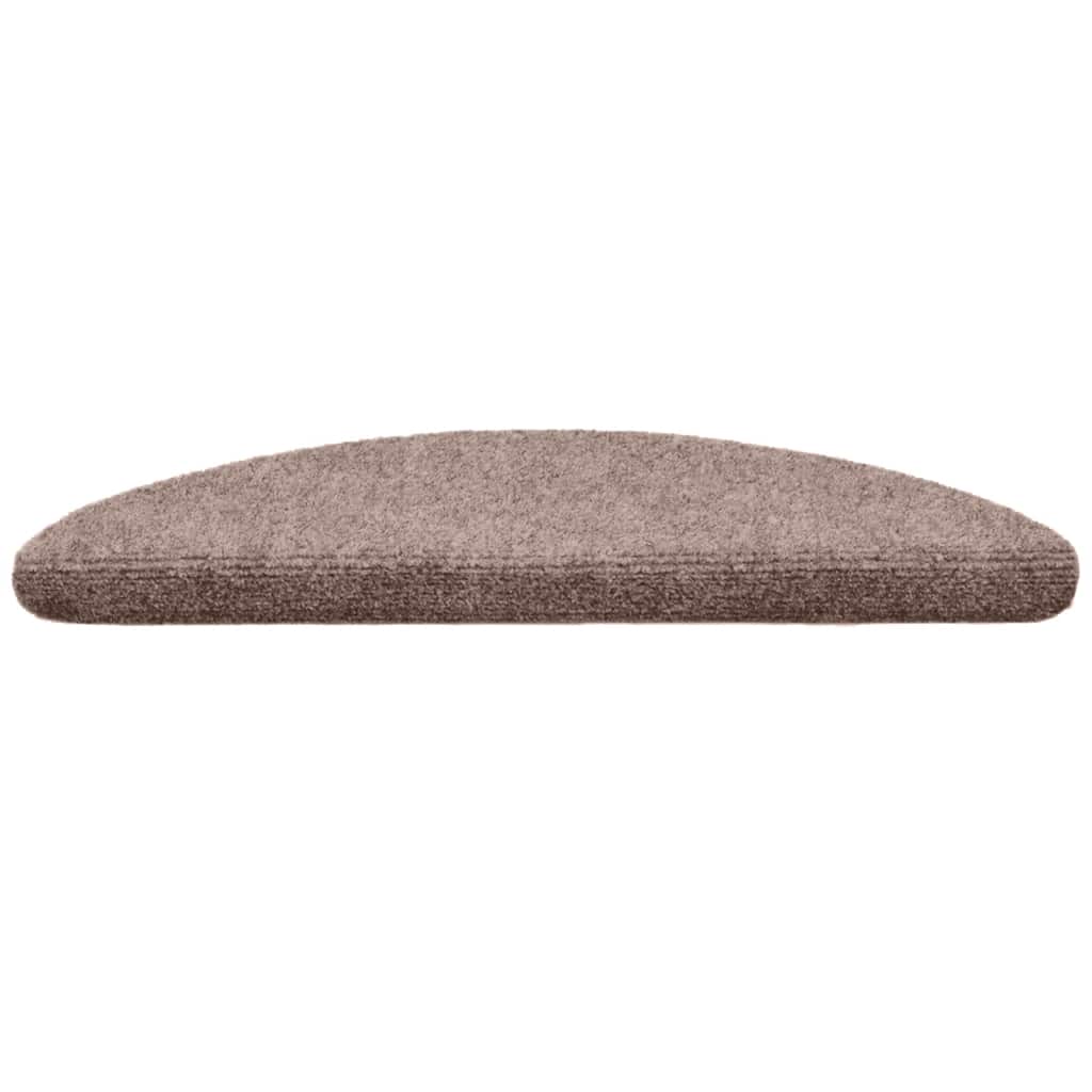 Laiptų kilimėliai, lipnūs, 10 vnt., 56x17x3 cm, šviesiai rudos spalvos, pusapvaliai