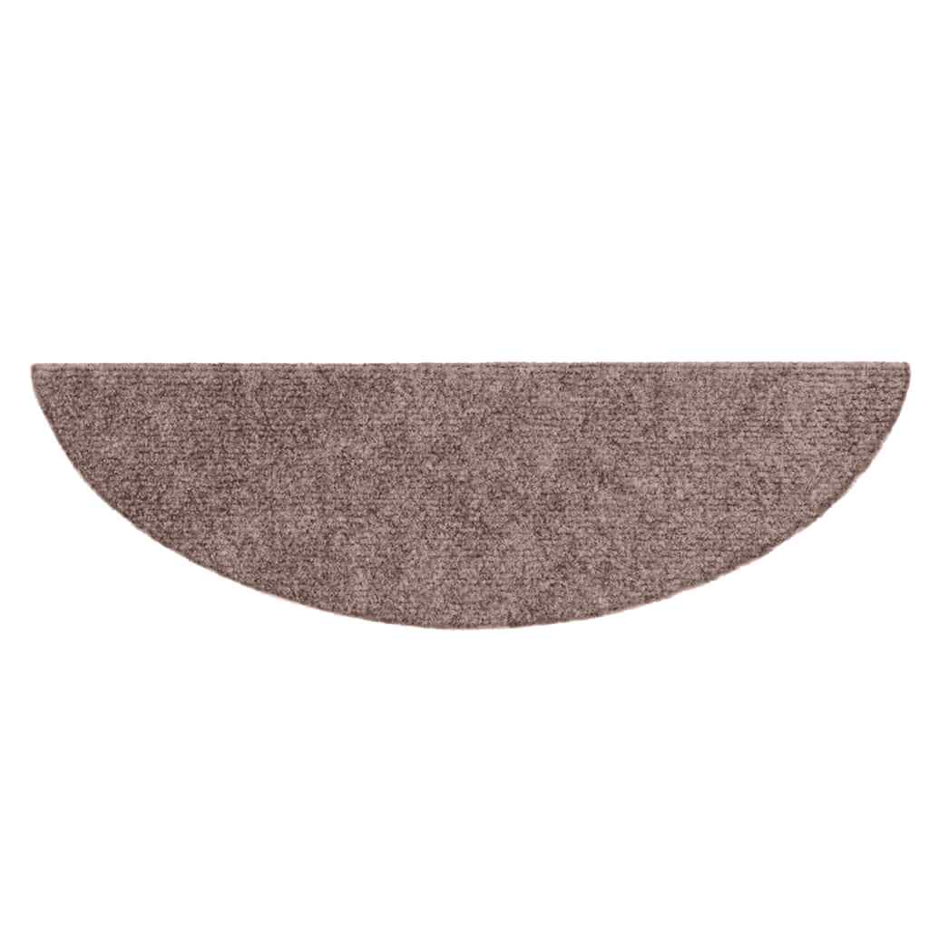 Laiptų kilimėliai, lipnūs, 10 vnt., 56x17x3 cm, šviesiai rudos spalvos, pusapvaliai