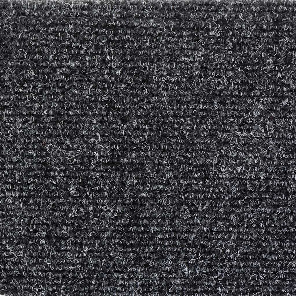 Kāpņu paklājiņi, pašlīmējoši, 10 gab., 56x17x3 cm, tumši pelēki, pusapaļi