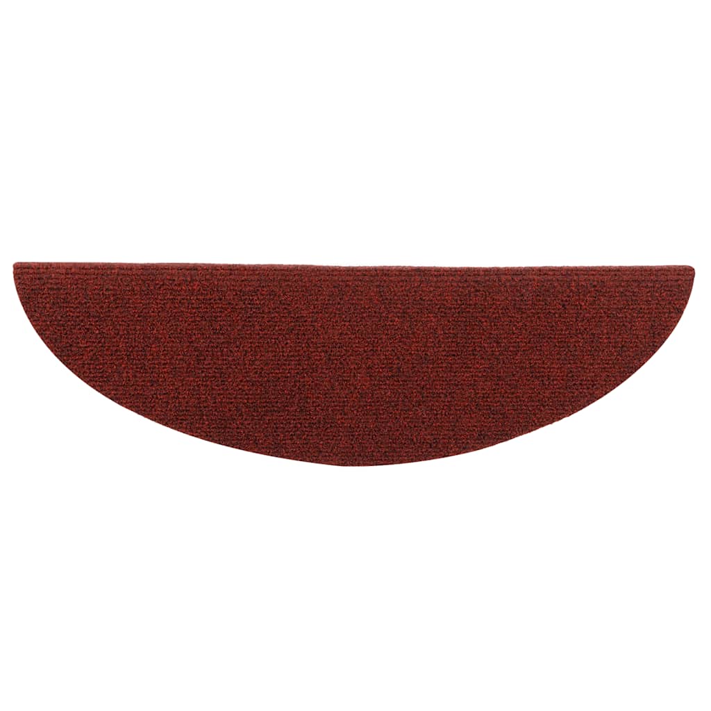 Laiptų kilimėliai, lipnūs, 10 vnt., 56x17x3 cm, bordo raudoni, pusapvaliai
