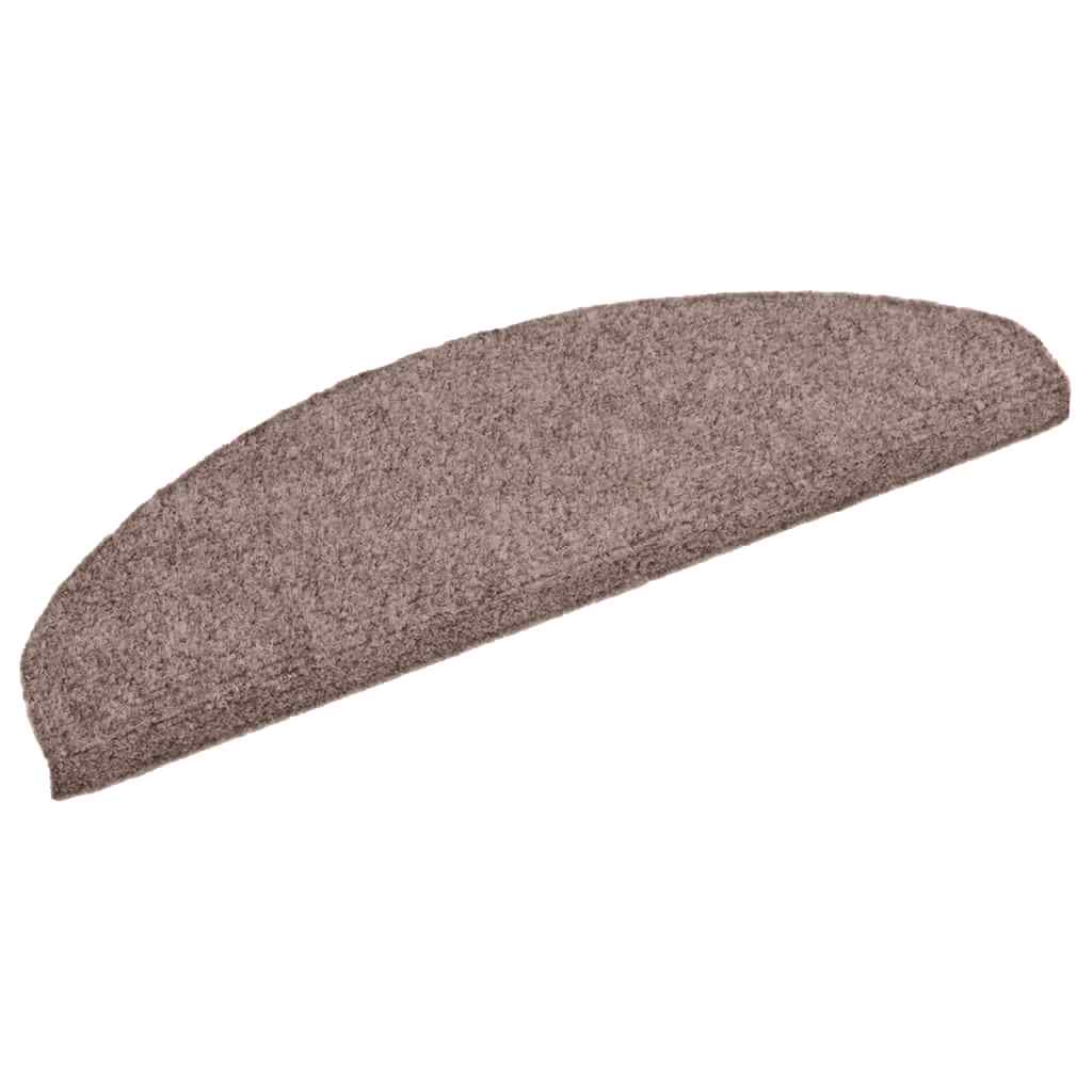 Stair mats, adhesive, 5 pcs., 65x21x4 cm, light brown, semi-circular, large