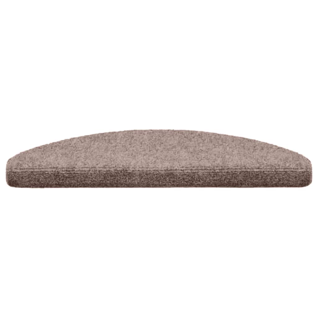 Stair mats, adhesive, 5 pcs., 65x21x4 cm, light brown, semi-circular, large