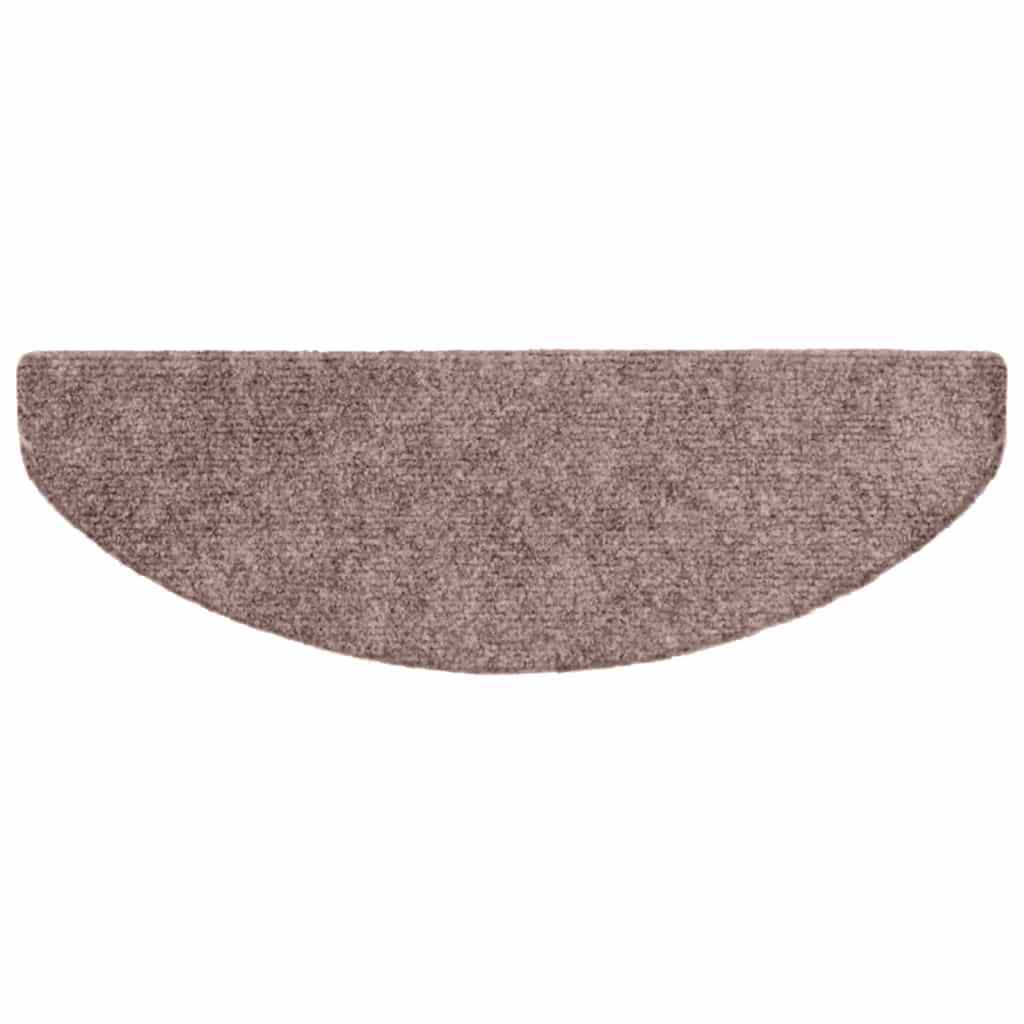 Stair mats, adhesive, 5 pcs., 65x21x4 cm, light brown, semi-circular, large