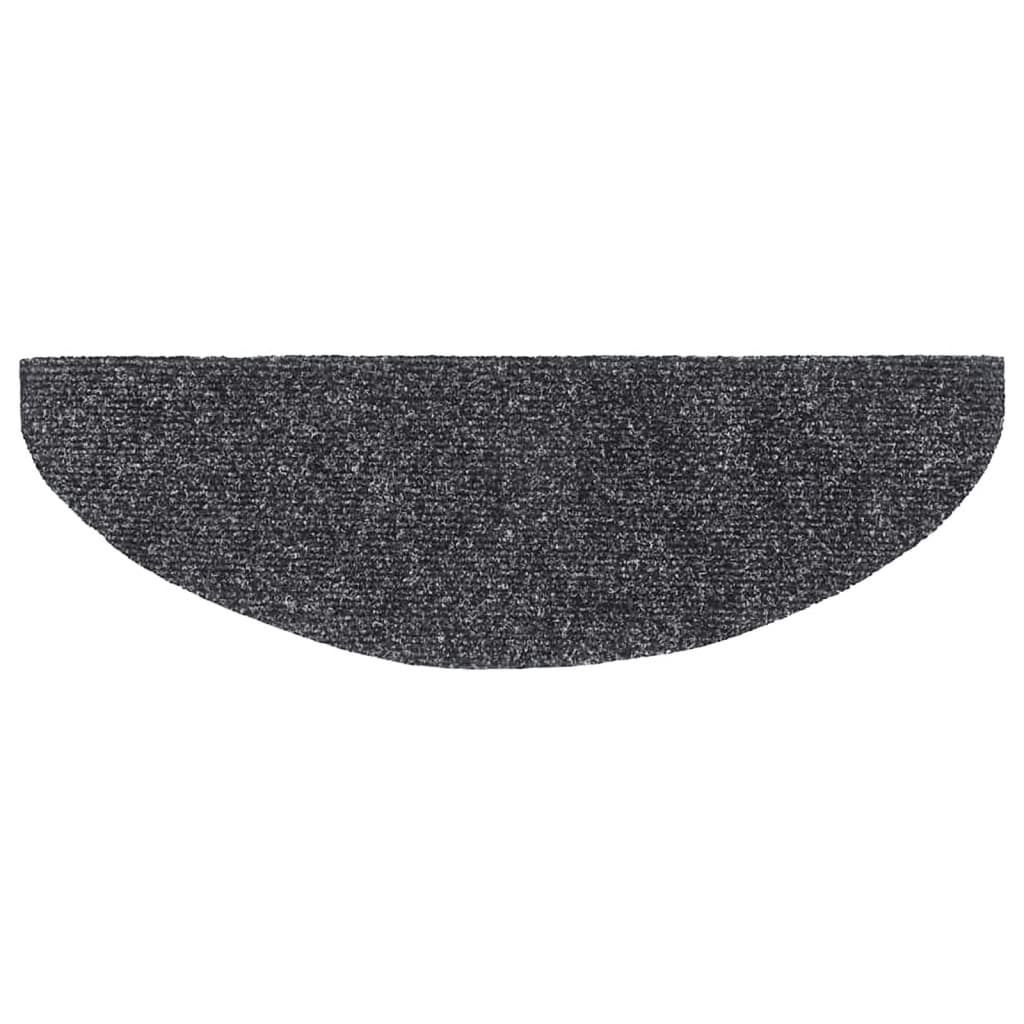 Laiptų kilimėliai, lipnūs, 10 vnt., 65x21x4 cm, tamsiai pilki, pusapvaliai, dideli