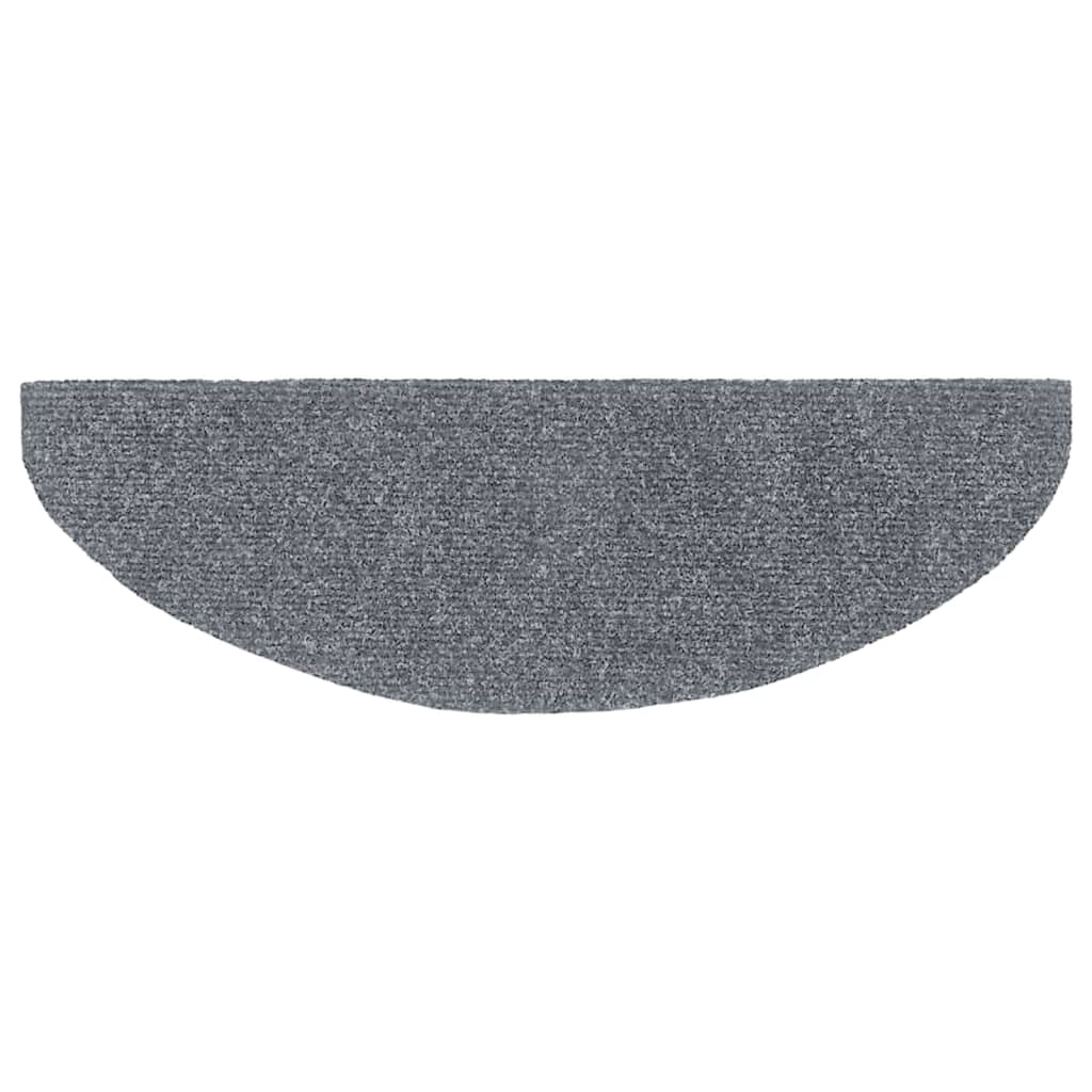 Laiptų kilimėliai, lipnūs, 5 vnt., 65x21x4 cm, šviesiai pilki, pusapvaliai, dideli