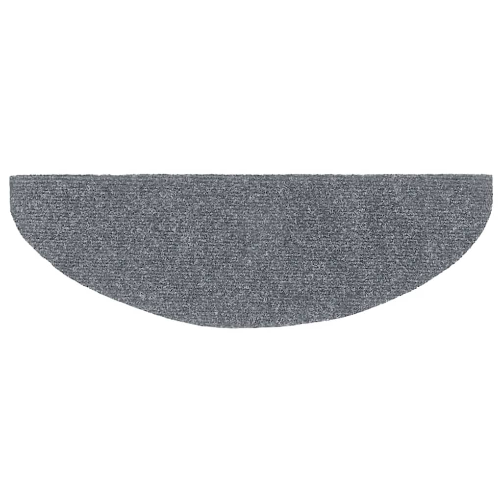 Laiptų kilimėliai, lipnūs, 10 vnt., 65x21x4 cm, šviesiai pilki, pusapvaliai, dideli