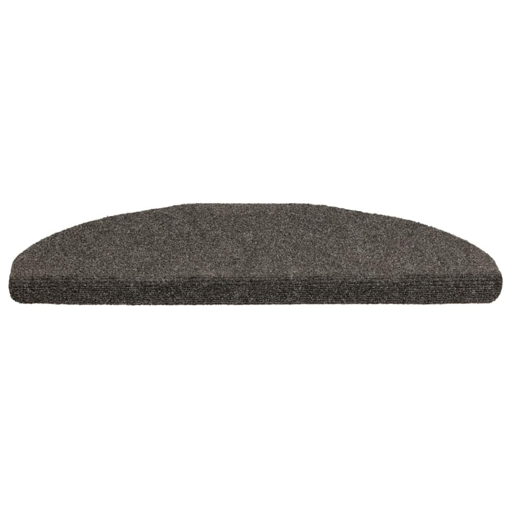 Stair mats, self-adhesive, 5 pcs, 65x21x4 cm, anthracite, semi-circular, large
