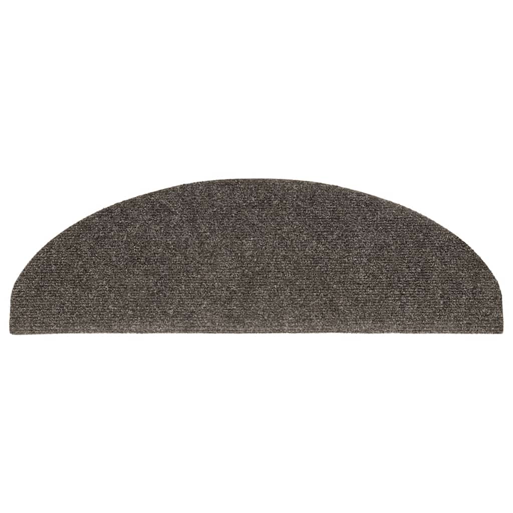 Stair mats, self-adhesive, 5 pcs, 65x21x4 cm, anthracite, semi-circular, large