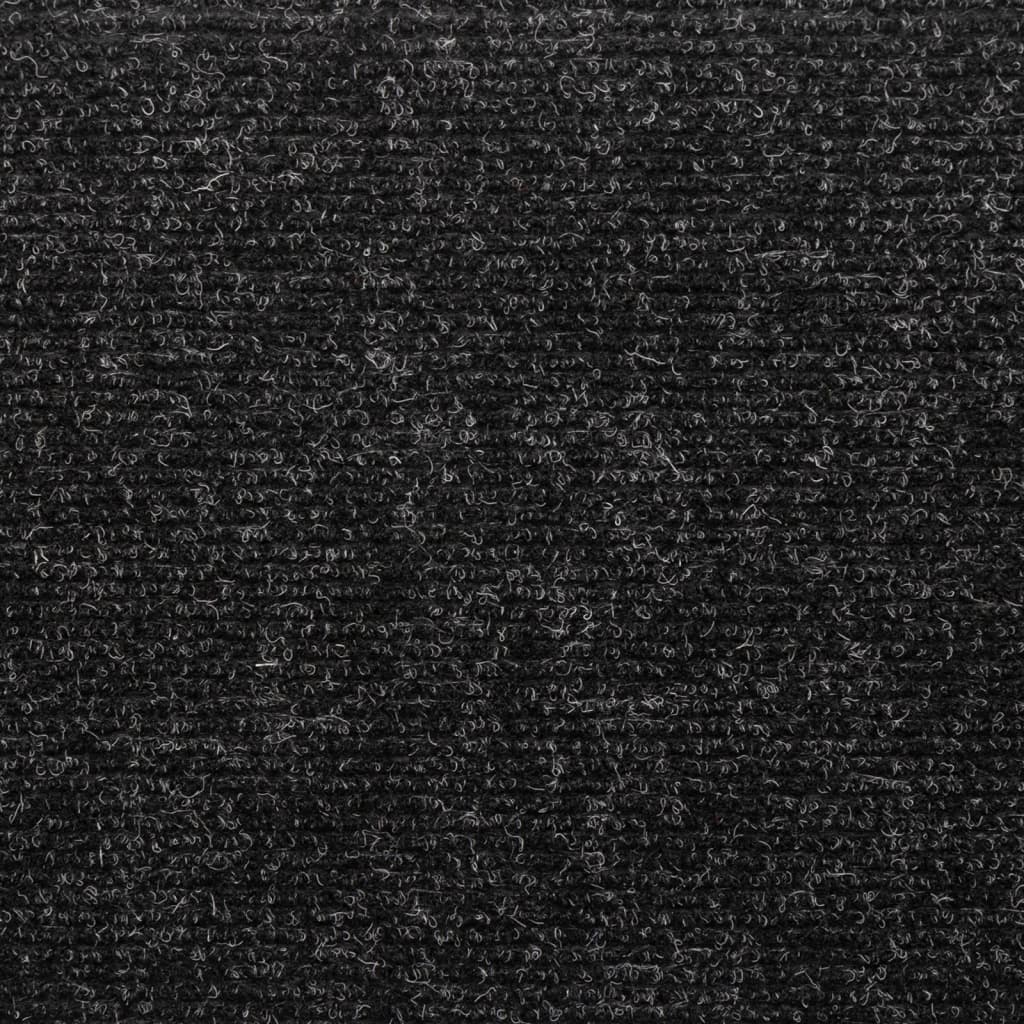 Kāpņu paklājiņi, pašlīmējoši, 10 gab., 65x21x4 cm, melni, taisnstūrveida malas