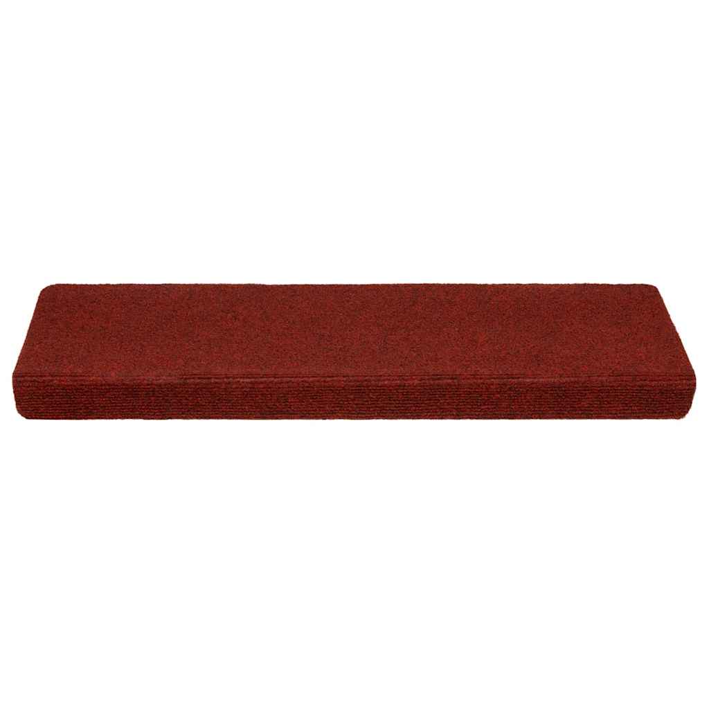 Paklājiņi kāpnēm, pašlīmējoši, 5 gab., 65x21x4 cm, bordo sarkani, taisnstūra, maliņas