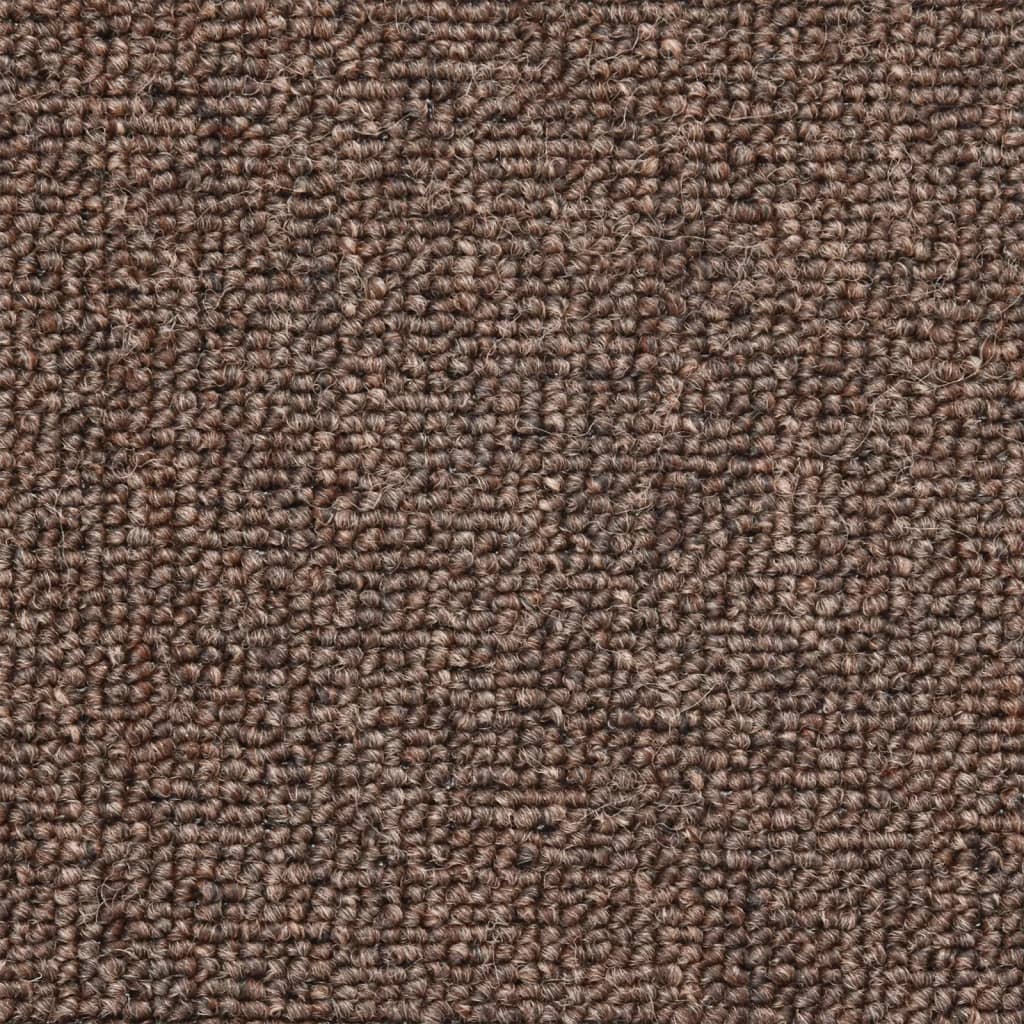Laiptų kilimėliai, 10 vnt., 56x17x3 cm, kavos rudos spalvos, pusapvaliai