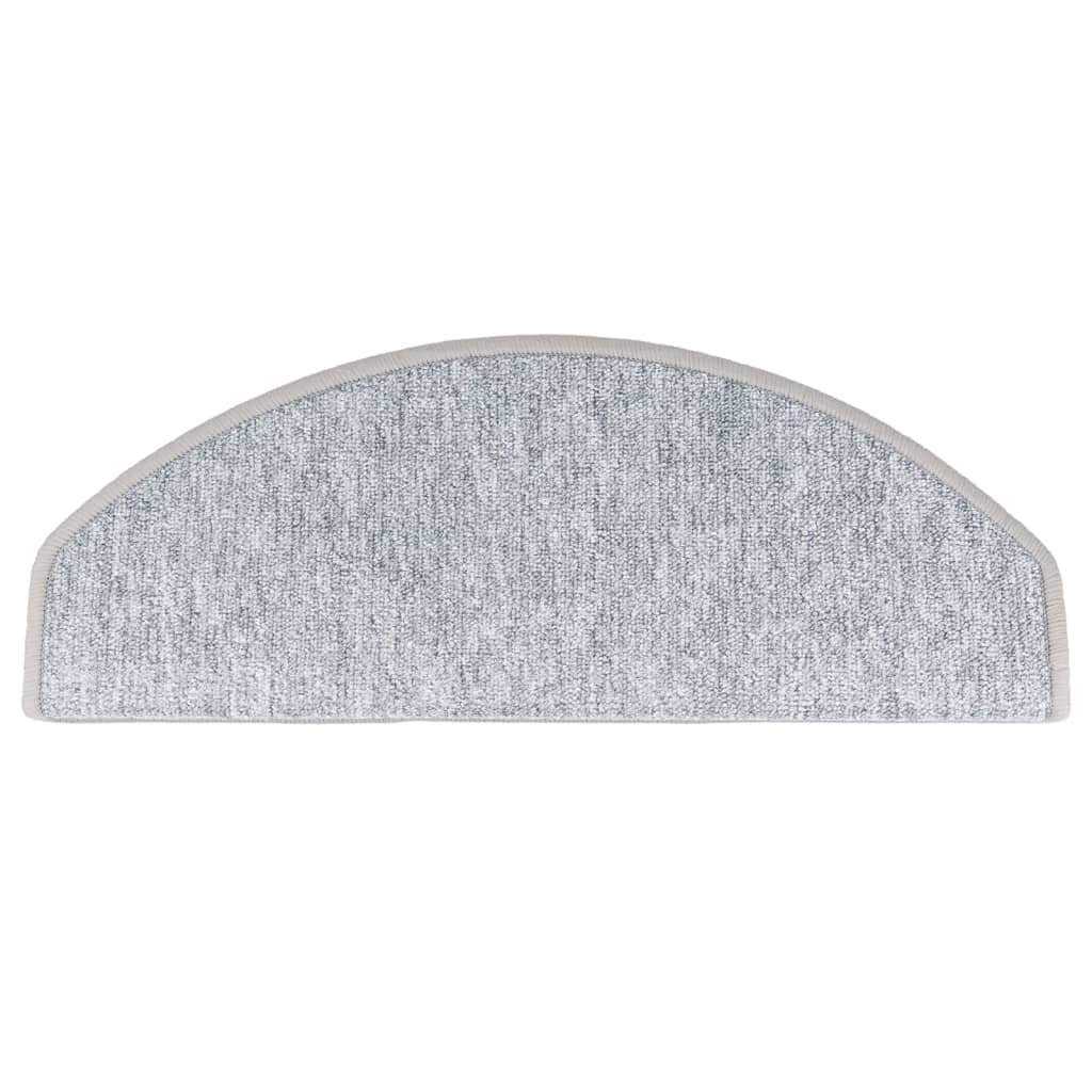 Laiptų kilimėliai, 10 vnt., 65x24x4 cm, šviesiai pilki, pusapvaliai, dideli