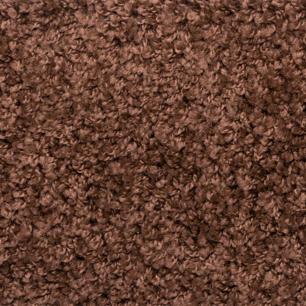 Laiptų kilimėliai, 10 vnt., 56x17x3 cm, rudi, pusapvaliai