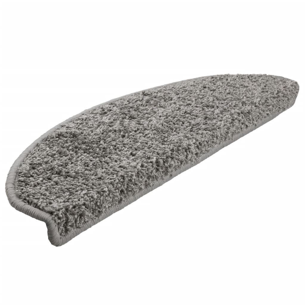 Laiptų kilimėliai, 10 vnt., pilki, 65x21x4 cm, dideli, pusapvaliai