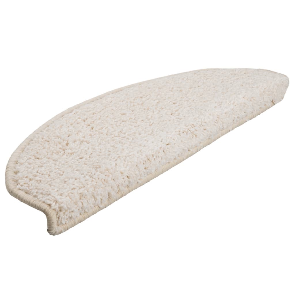 Laiptų kilimėliai, 10 vnt., 65x21x4 cm, balti, pusapvaliai, dideli