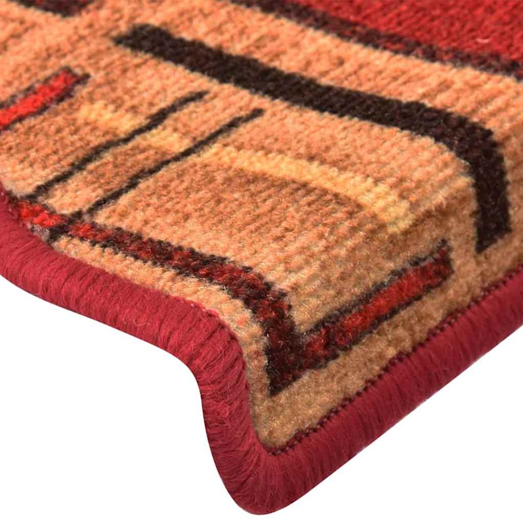 Non-slip stair mats, 10 pcs, red, 65x21x4cm