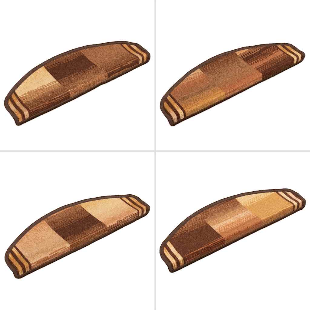 Adhesive stair mats, 10 pcs., brown, 65x21x4cm