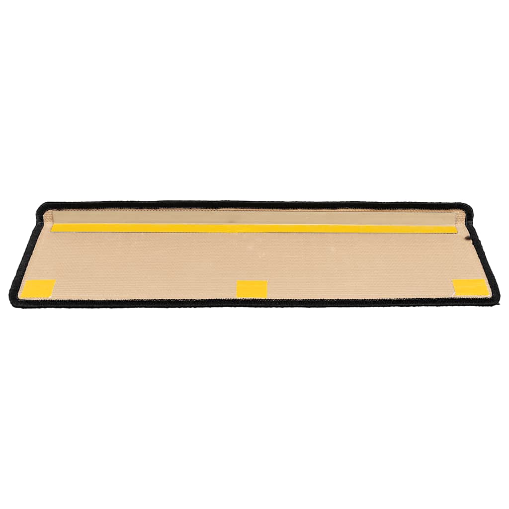Anti-slip stair mats, 10 pcs, black and grey, 65x21x4cm