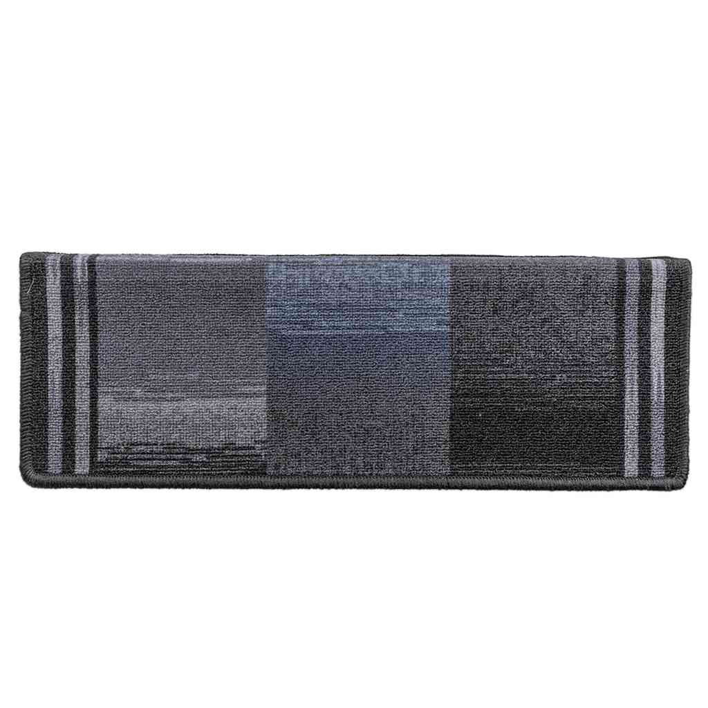Anti-slip stair mats, 10 pcs, black and grey, 65x21x4cm