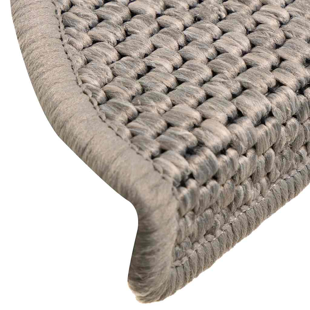 Adhesive stair mats, 15 pcs, silver, 56x17x3cm