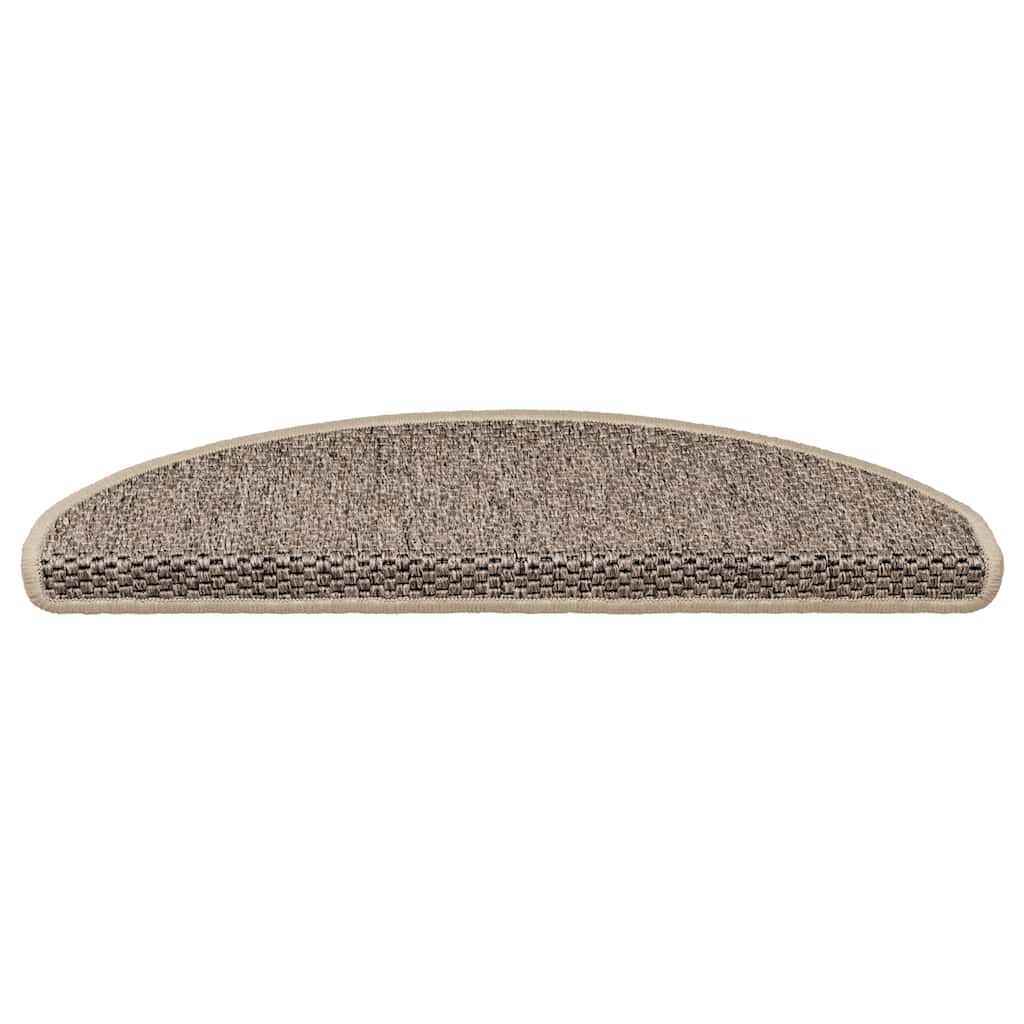Self-adhesive stair mats, 15 pcs, dark beige, 65x21x4cm