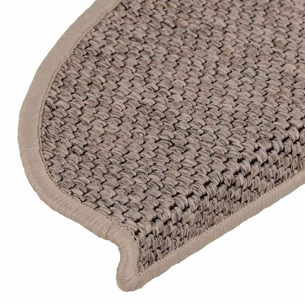 Self-adhesive stair mats, 15 pcs, dark beige, 65x21x4cm