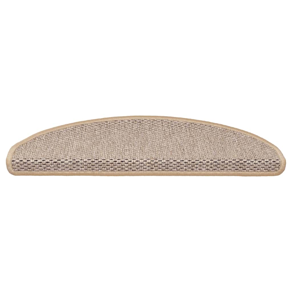 Adhesive stair mats, 15 pcs, light beige, 65x21x4cm