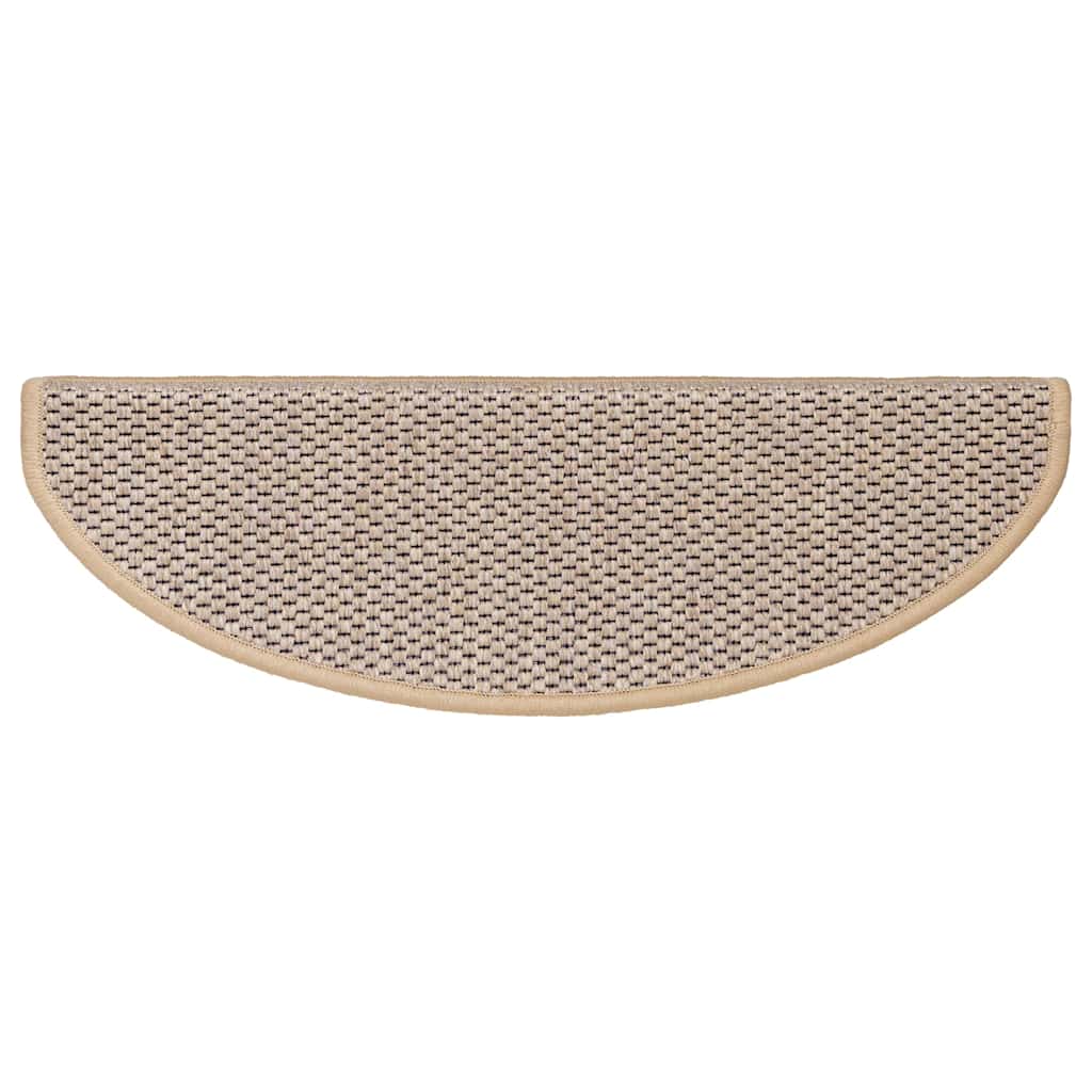 Adhesive stair mats, 15 pcs, light beige, 65x21x4cm