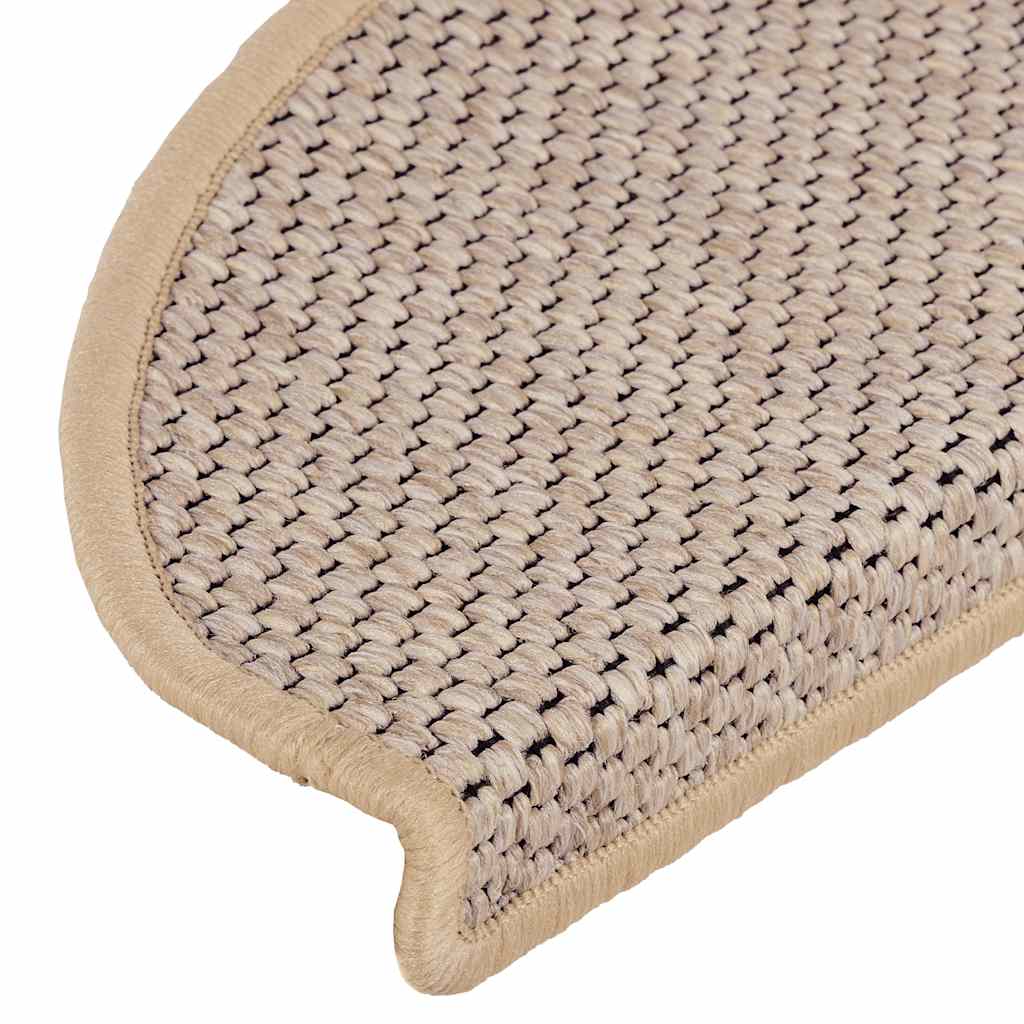 Adhesive stair mats, 15 pcs, light beige, 65x21x4cm
