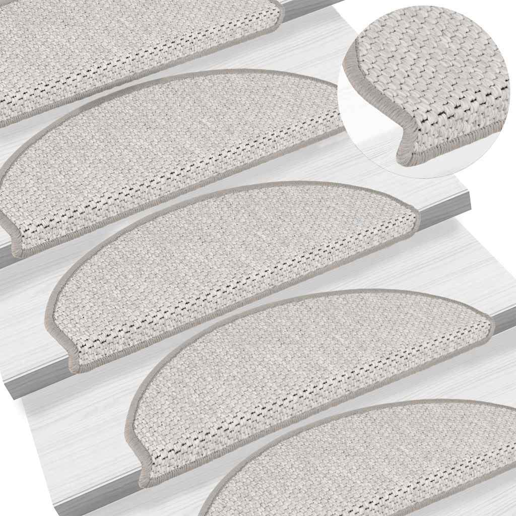 Self-adhesive stair mats, 15 pcs, platinum, 65x21x4cm