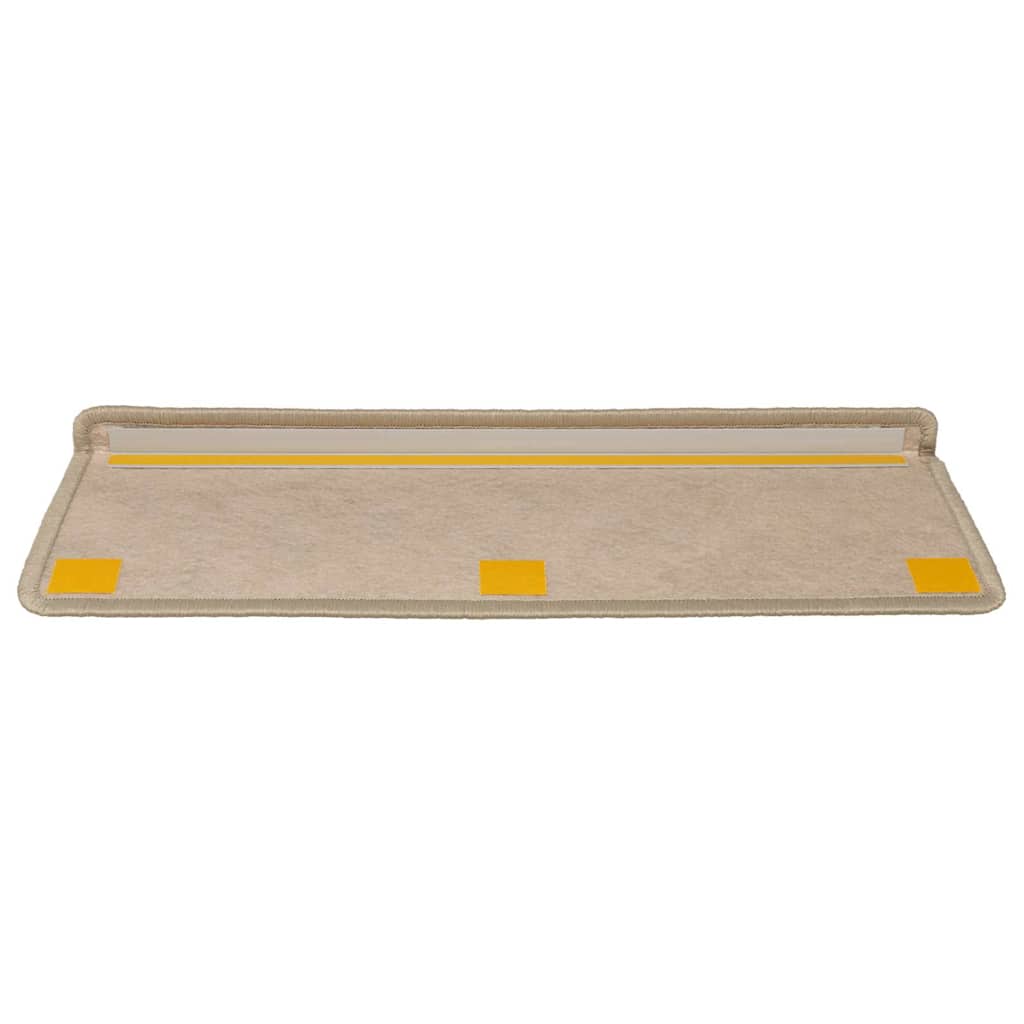 Self-adhesive stair mats, 15 pcs, beige, 65x21x4cm