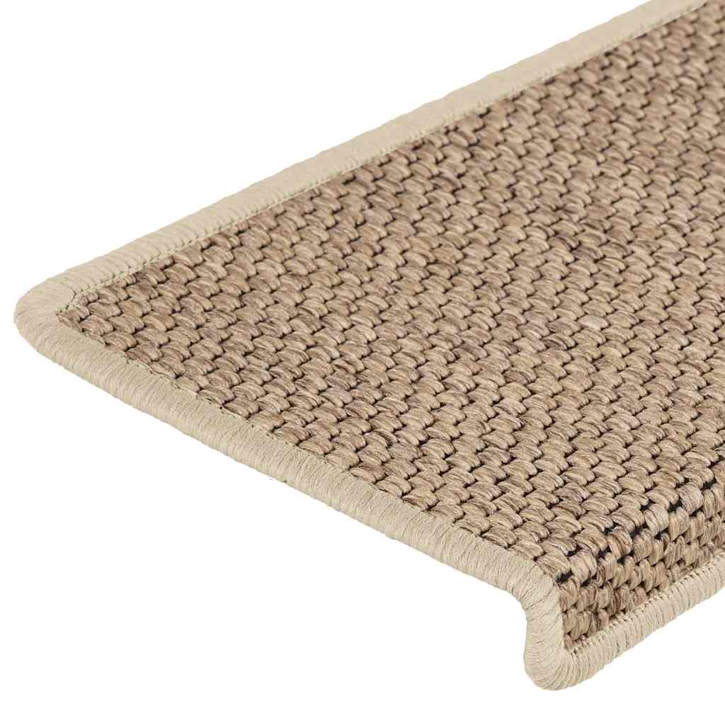 Self-adhesive stair mats, 15 pcs, beige, 65x21x4cm
