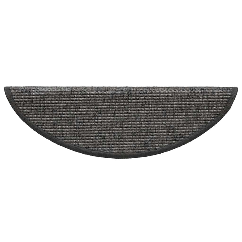 Laiptų kilimėliai, 15 vnt., 56x17x3 cm, smėlio ir pilkos spalvos, pusapvaliai