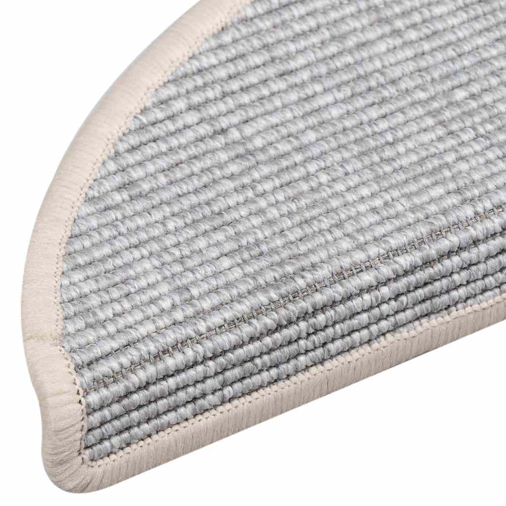 Stair mats, 15 pcs, 56x17x3 cm, silver, semi-circular