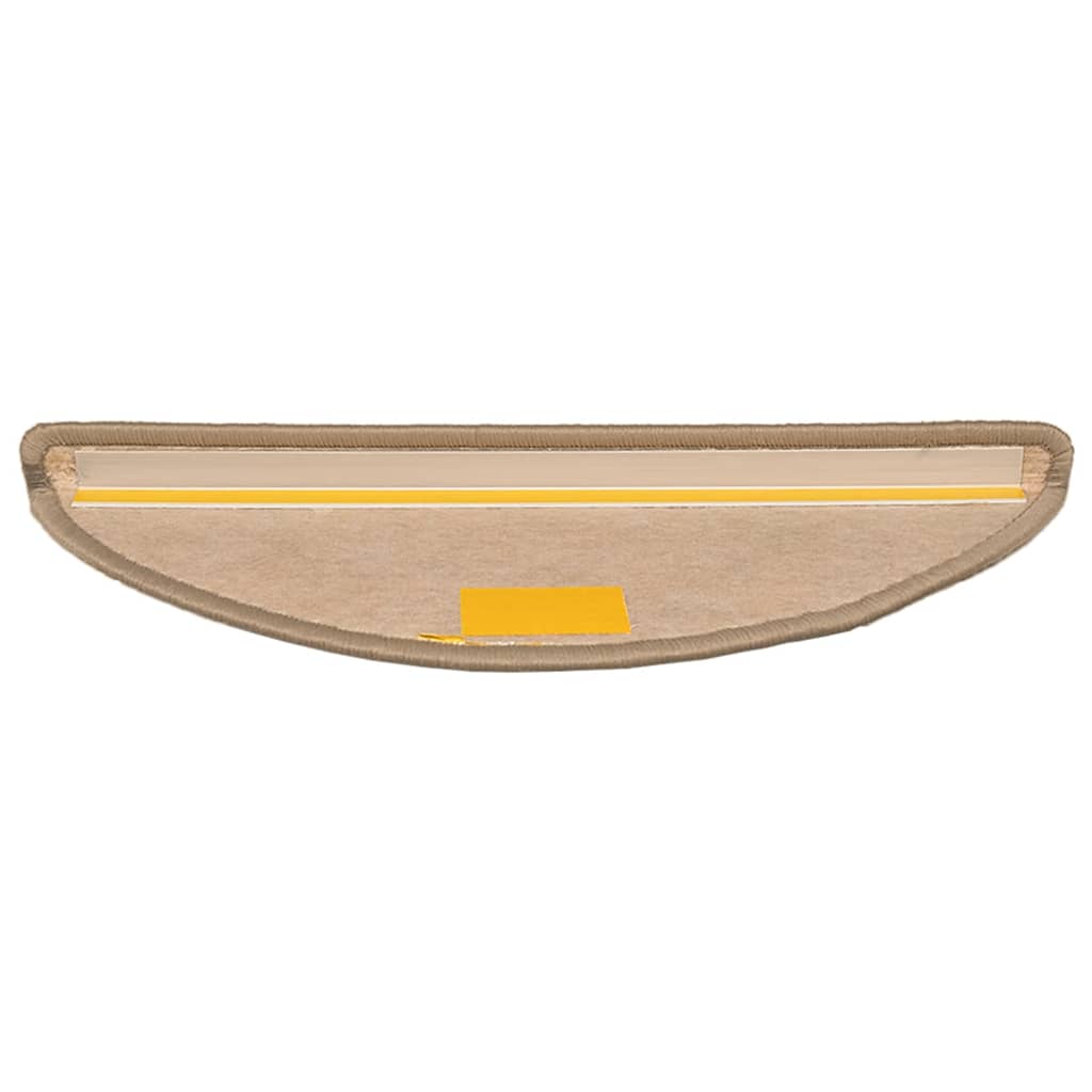 Kāpņu paklāji, 15 gab., 56x17x3 cm, tumši smilškrāsas, pusapaļi