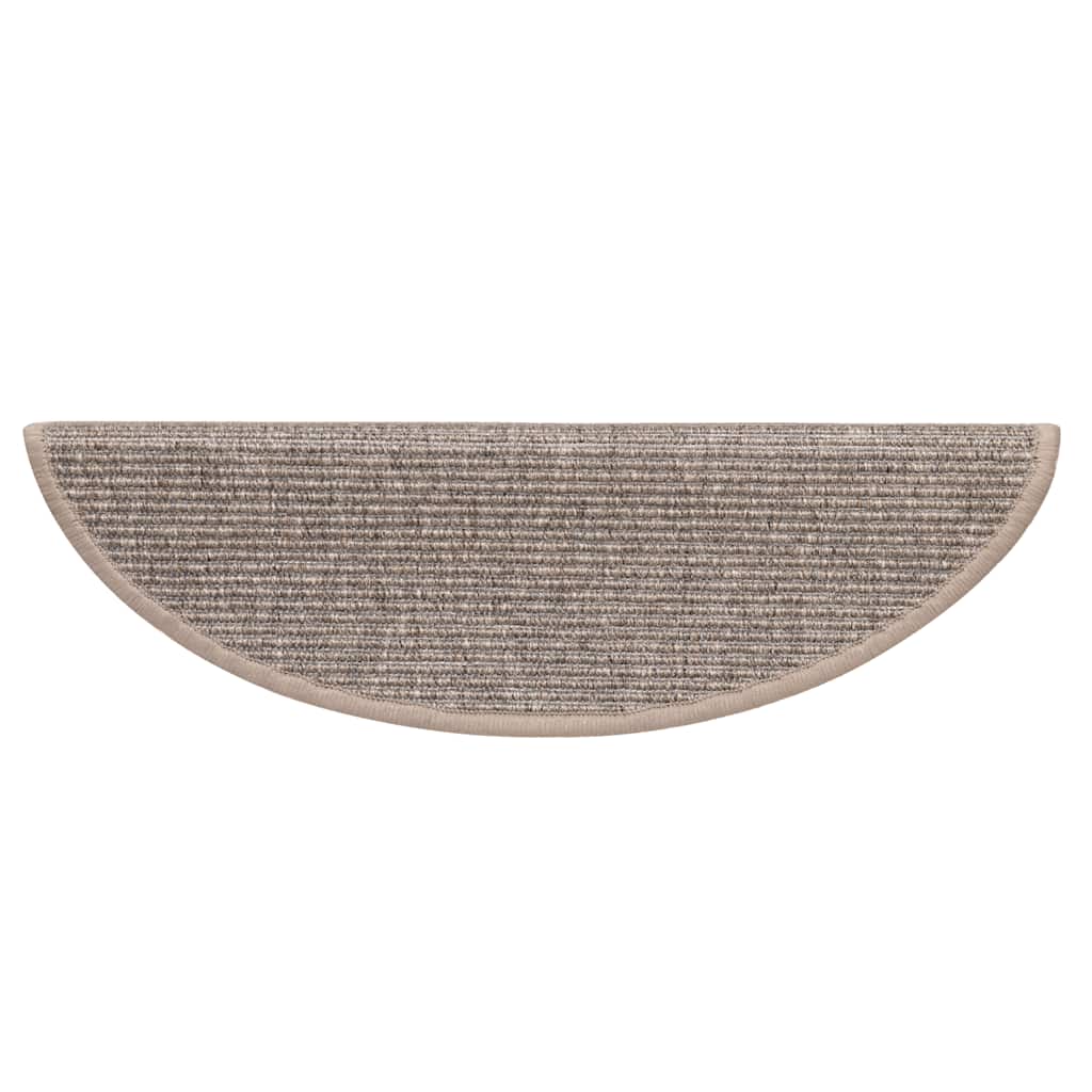 Kāpņu paklāji, 15 gab., 56x17x3 cm, tumši smilškrāsas, pusapaļi