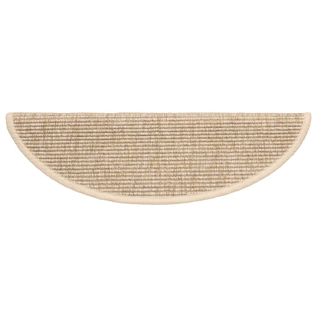 Kāpņu paklājiņi, 15 gab., 56x17x3 cm, gaiši smilškrāsas, pusapaļi