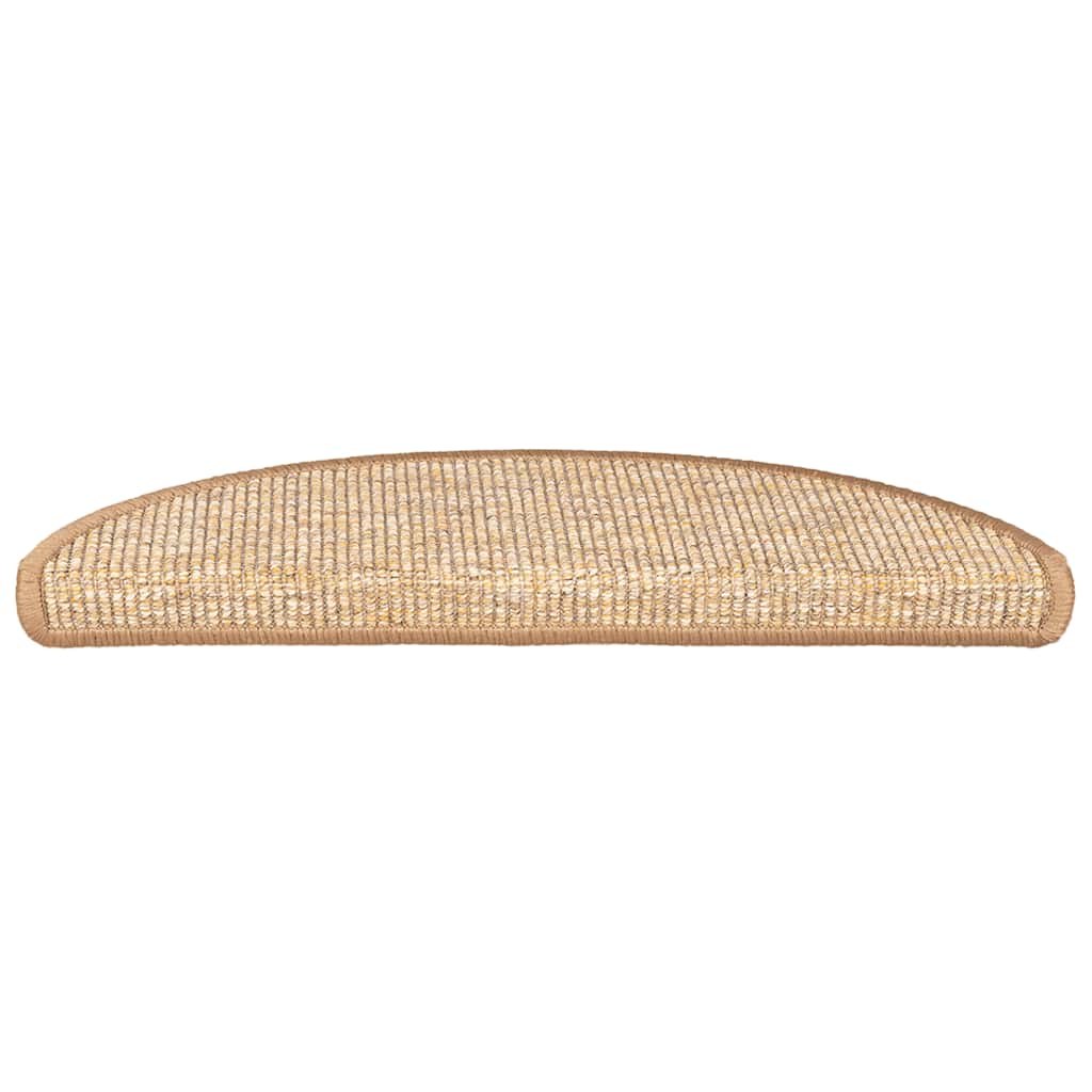 Laiptų kilimėliai, 15 vnt., 56x17x3 cm, šviesiai rudi, pusapvaliai