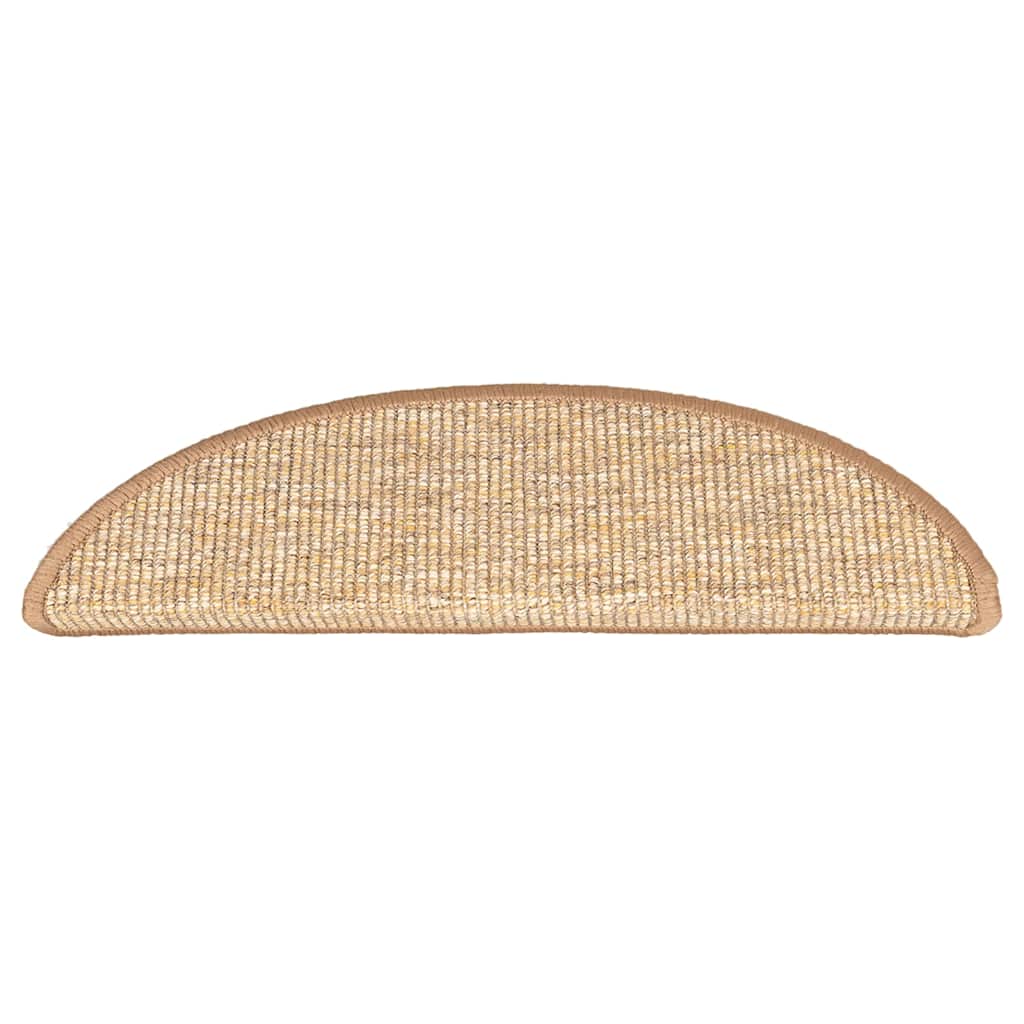 Laiptų kilimėliai, 15 vnt., 56x17x3 cm, šviesiai rudi, pusapvaliai