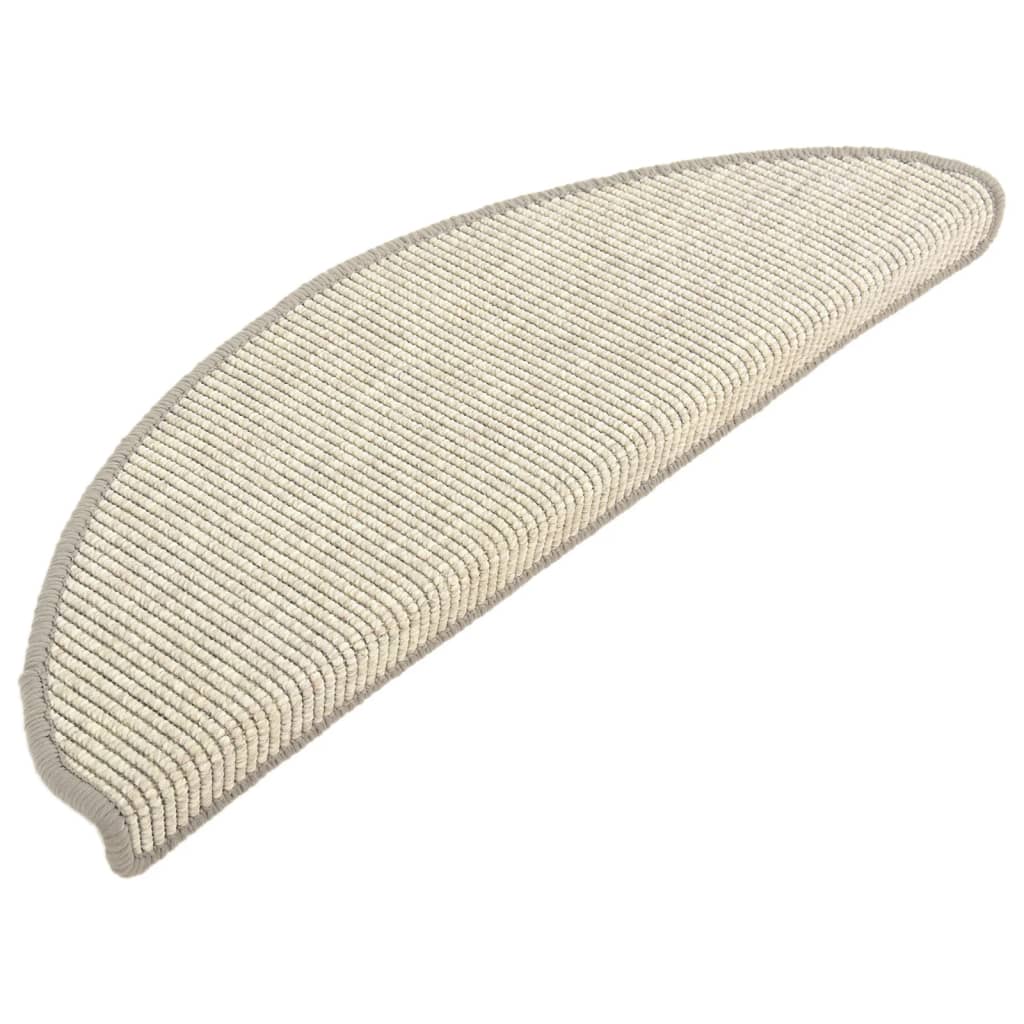 Stair mats, 15 pcs, 65x21x4 cm, silver, semi-circular, large