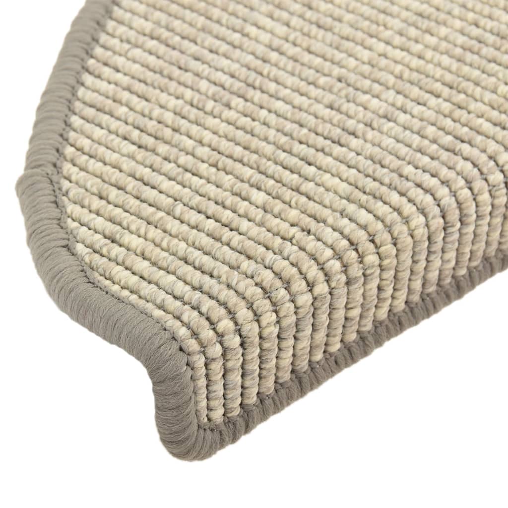 Stair mats, 15 pcs, 65x21x4 cm, silver, semi-circular, large