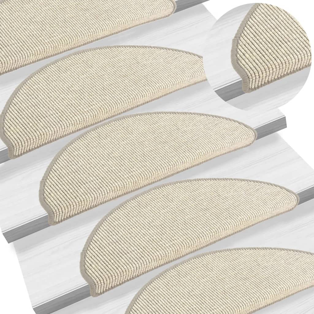 Stair mats, 15 pcs, 65x21x4 cm, silver, semi-circular, large
