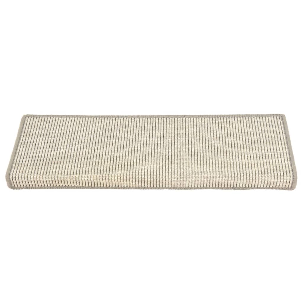 Kāpņu paklājiņi, 15 gab., 65x21x4 cm, sudraba, taisnstūra malas
