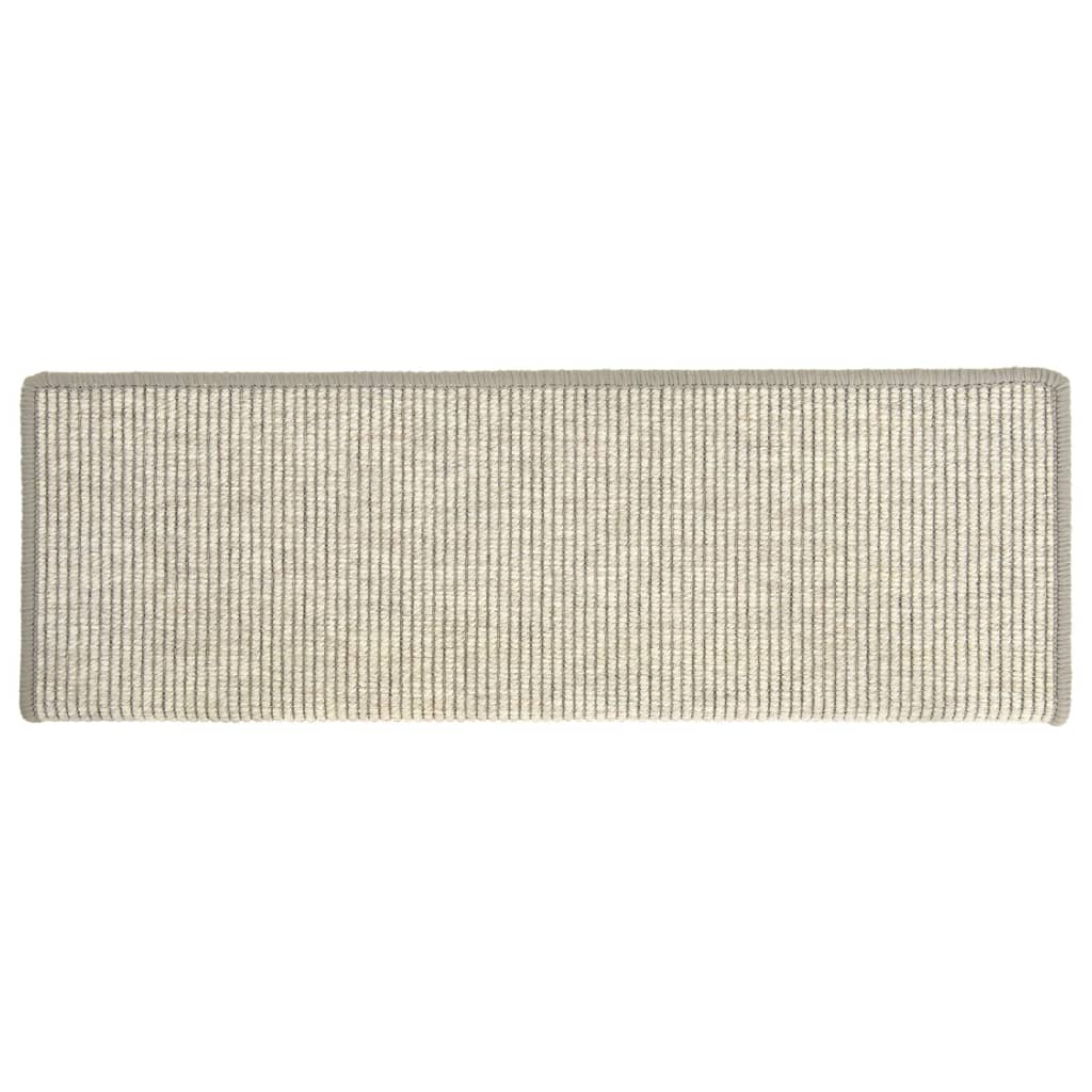 Kāpņu paklājiņi, 15 gab., 65x21x4 cm, sudraba, taisnstūra malas